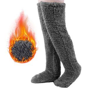 Snuggs Cozy Socks, Fuzzy Leg Warmers Over The Knee Sleeping Socks, Teddy Leg Plu